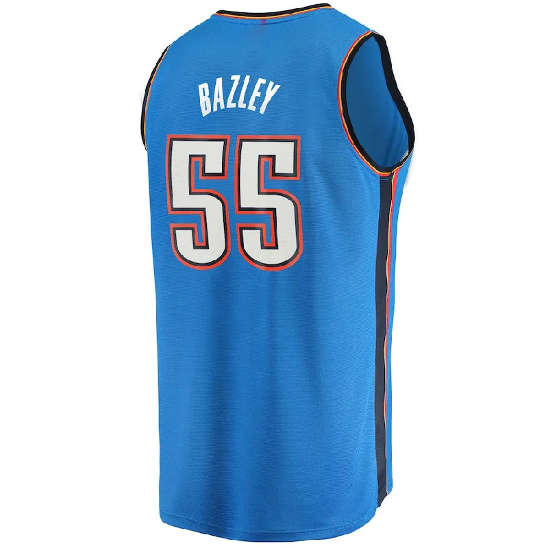 OC.Thunder #55 Darius Bazley Fanatics Branded 2021-22 Fast Break Replica Jersey Icon Edition Blue Stitched American Basketball Jersey