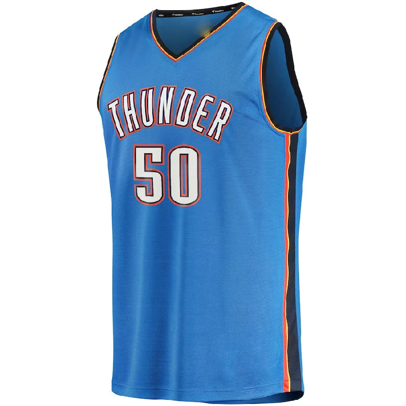 OC.Thunder #50 Jeremiah Robinson-Earl Fanatics Branded 2021-22 Fast Break Replica Jersey Icon Edition Blue Stitched American Basketball Jersey